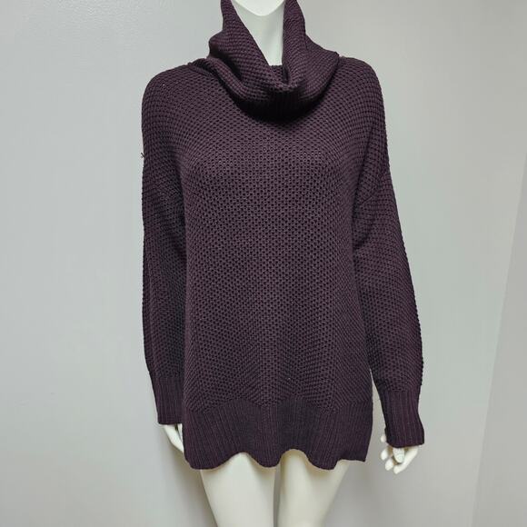 Sanctuary Brown Cowl Neck Sweater Waffle Knit Size Medium - Picture 1 of 7